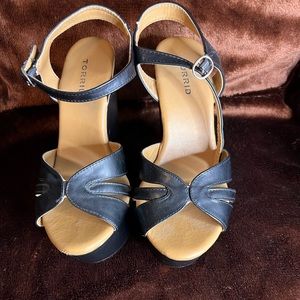 Torrid Black Platform Wedge Sandals